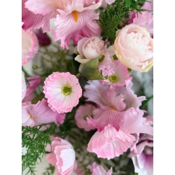 Wieniec na drzwi Różowe Kwiaty Irysy i Maki 75 cm